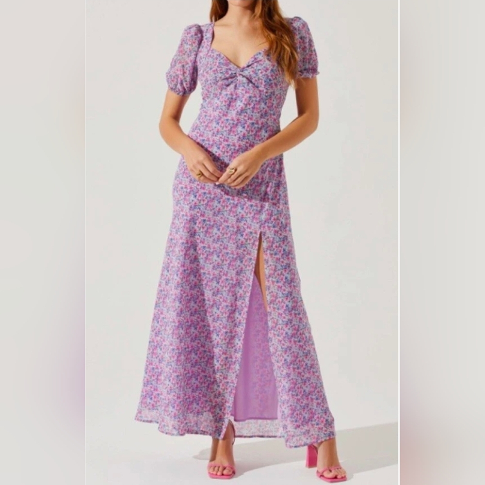 Astr Lavender Floral Maxi Dress